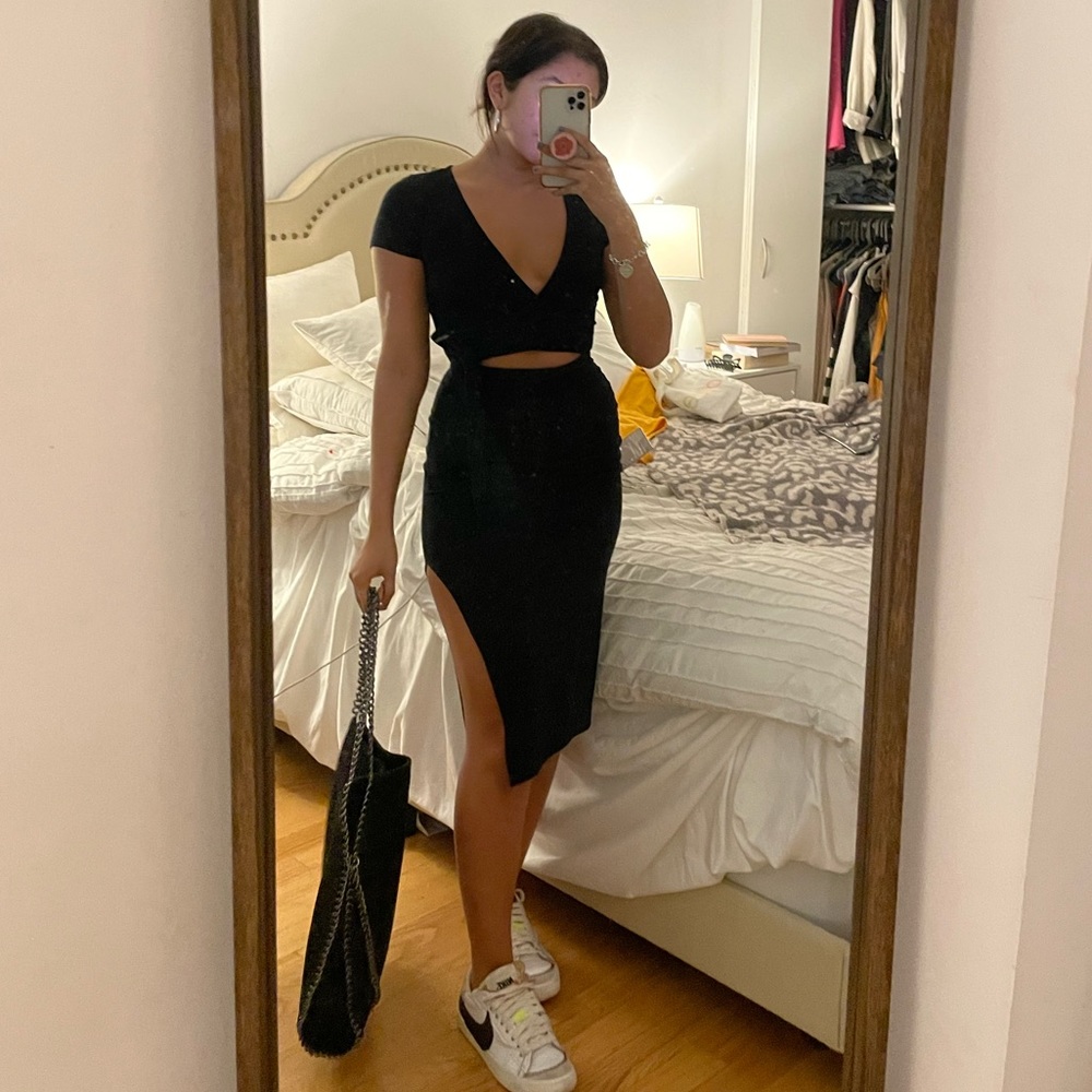 Abercrombie Black Open Slit Dress